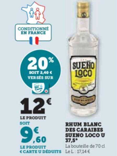 rhum blanc des caraïbes sueño loco u 37,5°