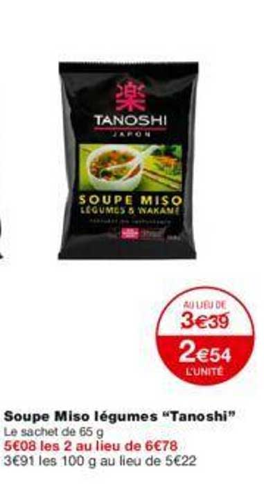 soupe miso légumes "tanoshi"