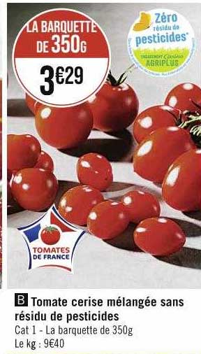 tomate cerise mélangée sans résidu de pesticides