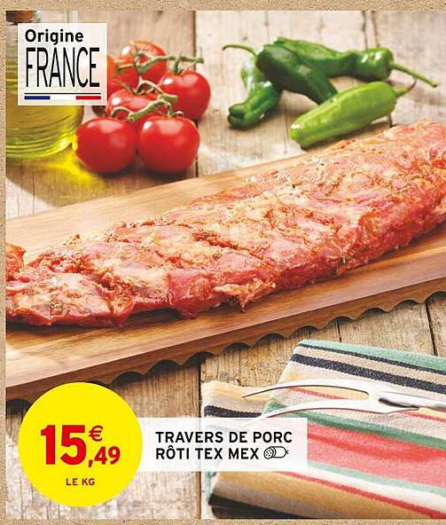 travers de porc rôti tex mex
