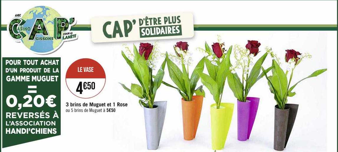 3 brins de muguet et 1 rose