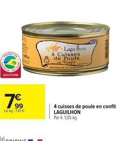 4 cuisses de poule en confit laguilhon