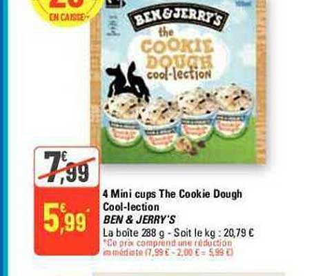 4 mini cups the cookie dough cool-lection ben & jerry's