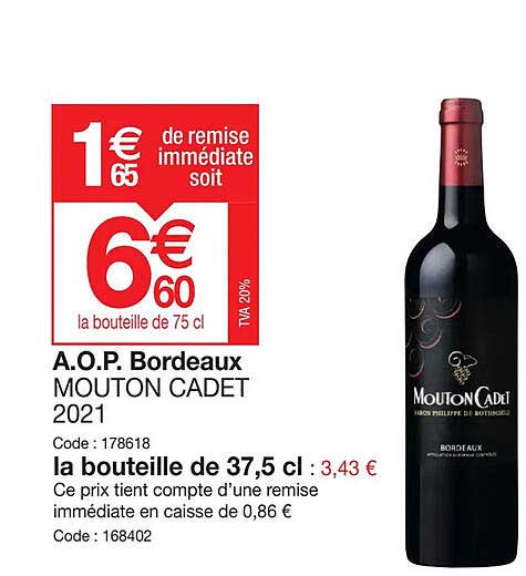 a.o.p. bordeaux mouton cadet 2021