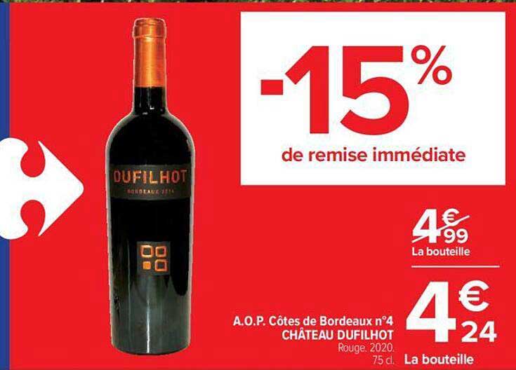 a.o.p. côtes de bordeaux n°4 château dufilhot