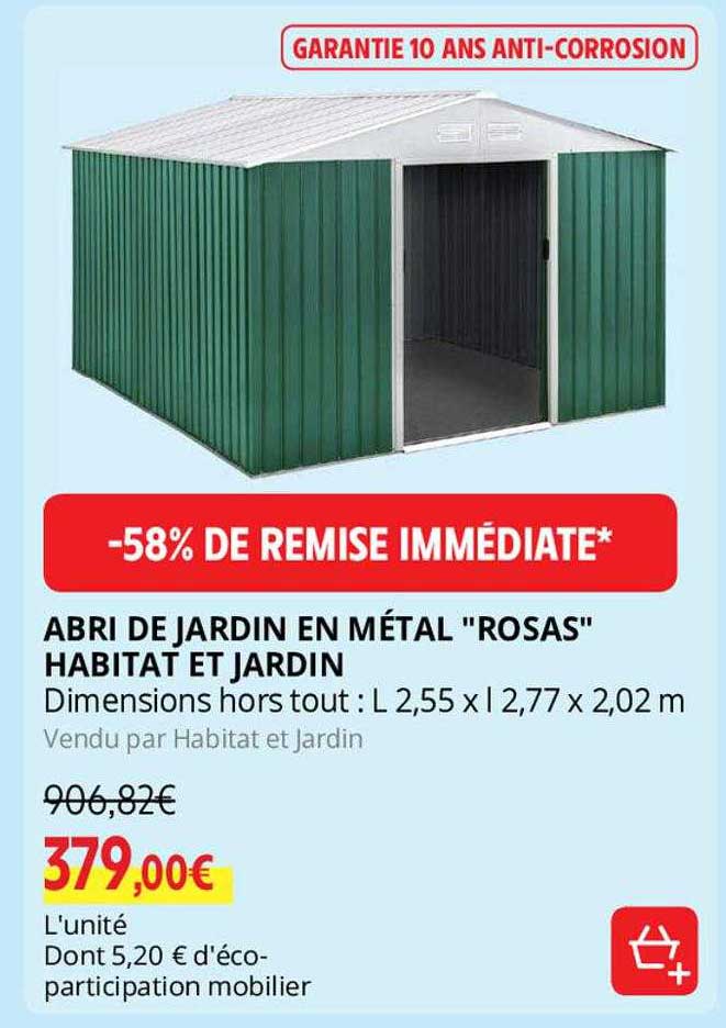 Abri De Jardin En Métal "rosas" Habitat Et Jardin