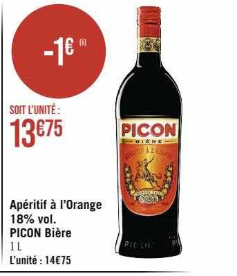 apéritif à l'orange 18% vol picon bière