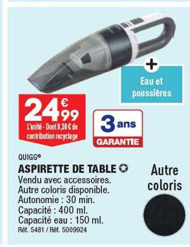 aspirette de table quigg