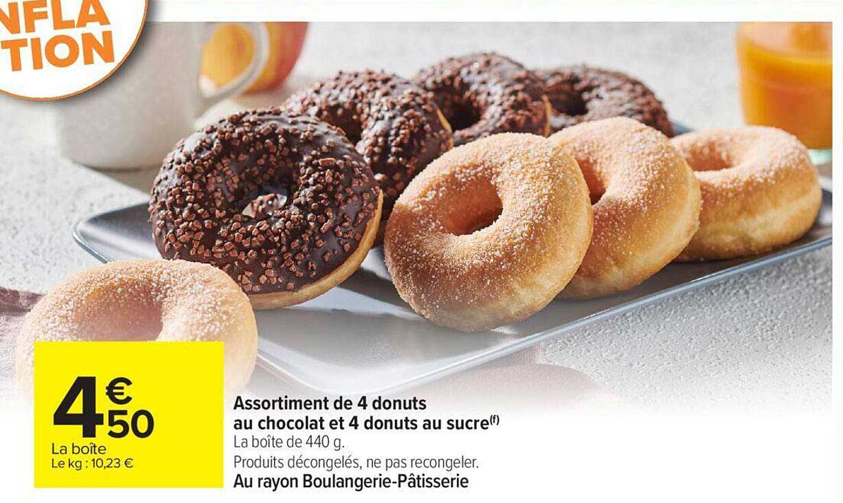 Assortiment De 4 Donuts Au Chocolat Et 4 Donuts Au Sucre