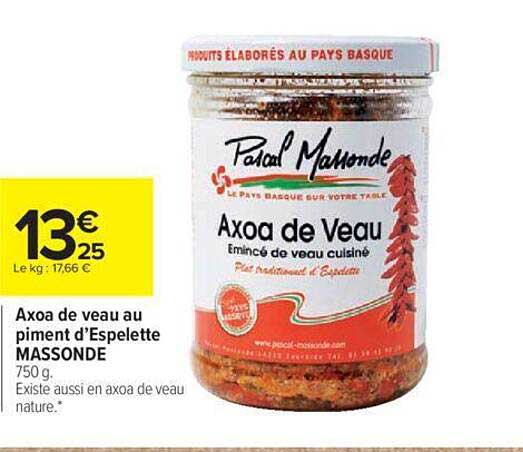 axoa de veau au piment d'espelette massonde