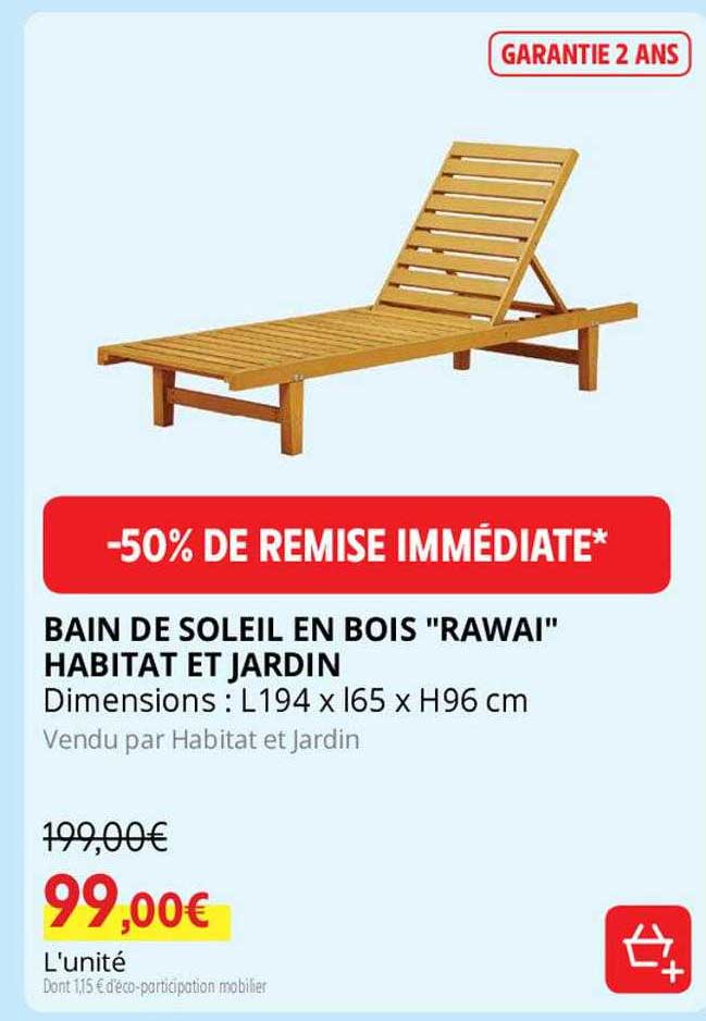 Bain De Soleil En Bois "rawai" Habitat Et Jardin