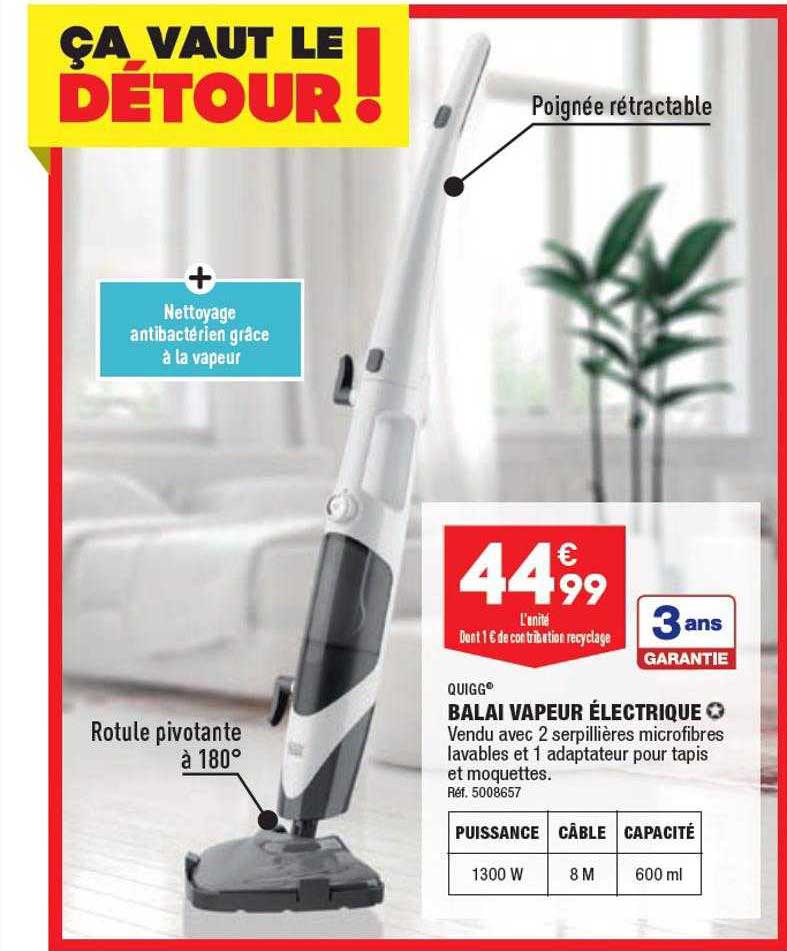 Balai Vapeur électrique Quigg