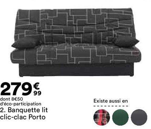 banquette lit clic-clac porto
