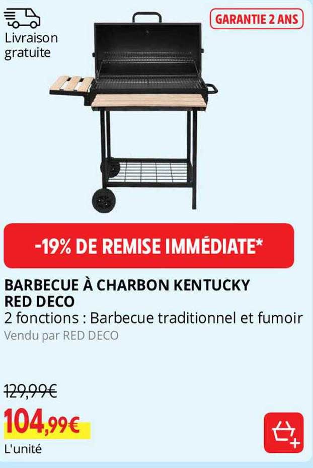 barbecue à charbon kentucky red déco