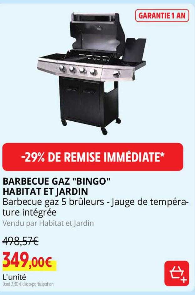 barbecue gaz "bingo" habitat et jardin