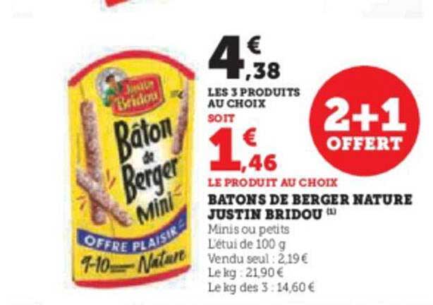 bâtons de berger nature justin bridou