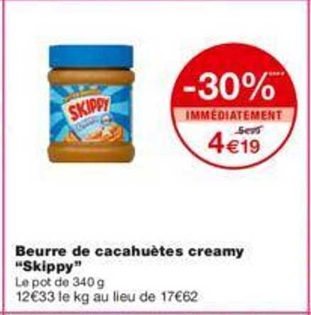 beurre de cacahuètes creamy "skippy"