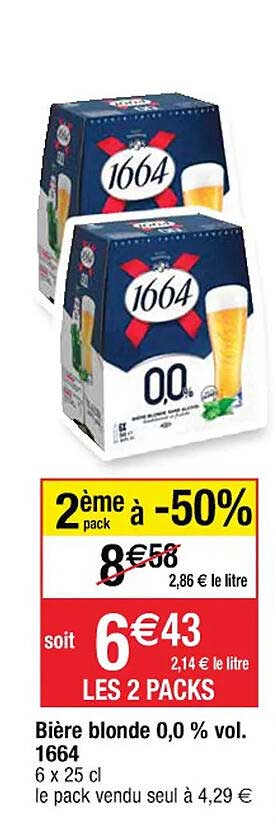bière blonde % vol.  2 ème pack à -50%