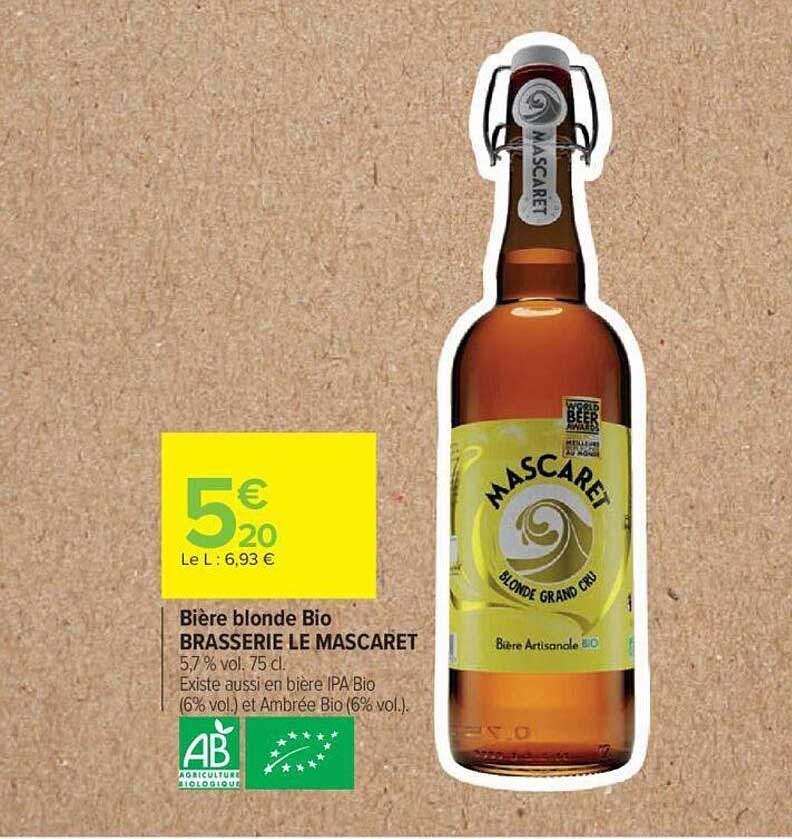 bière blonde bio brasserie le mascaret