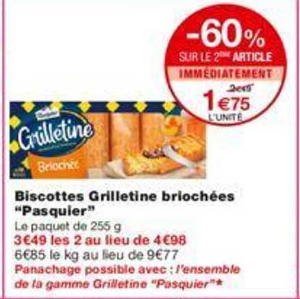 biscottes grilletine briochées "pasquier"