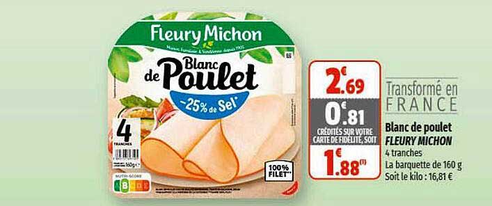 blanc de poulet fleury michon