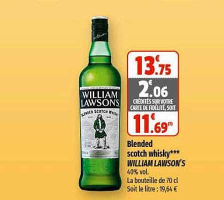 blended scotch whisky william lawson's
