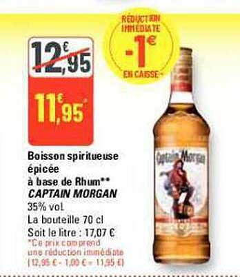 boisson spiritueuse épicée à base de rhum captain morgan