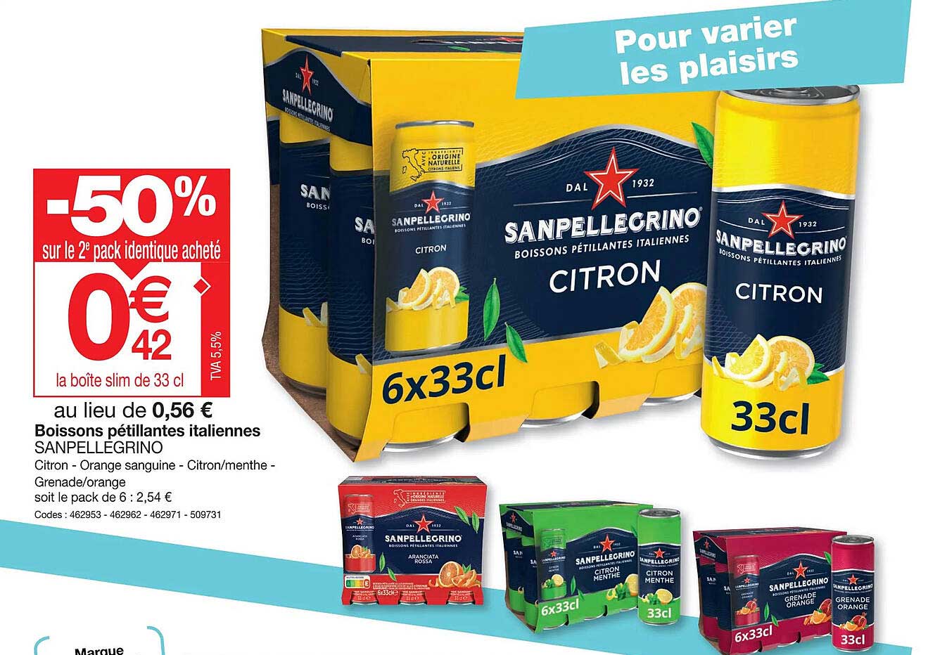 boissons pétillantes italiennes san pellegrino