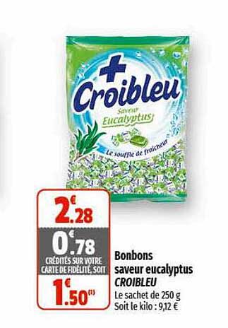 bonbons saveur eucalyptus croibleu