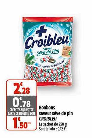 bonbons saveur sève de pin croibleu