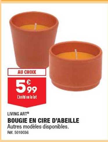bougie en cire d'abeille living art