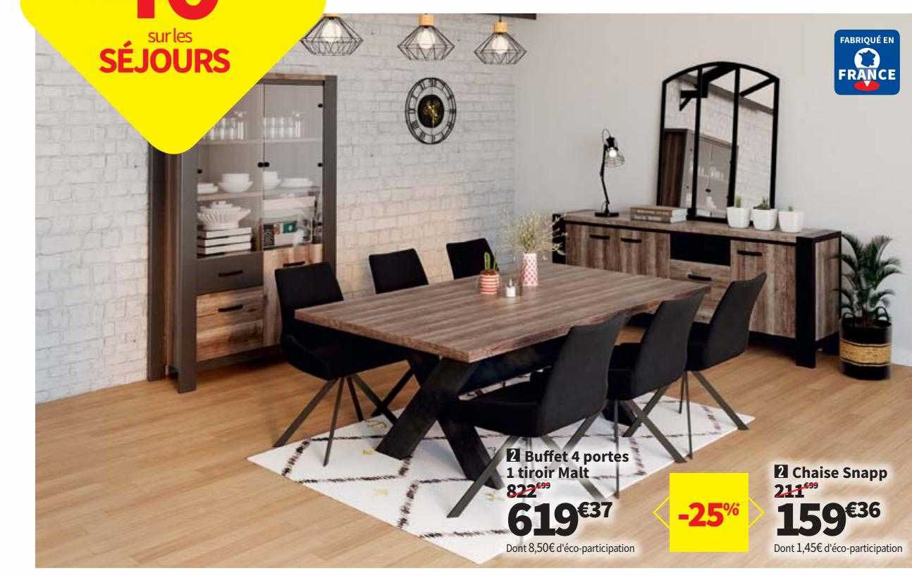 Buffet 4 Portes 1 Tiroir Malt Chaise Snapp