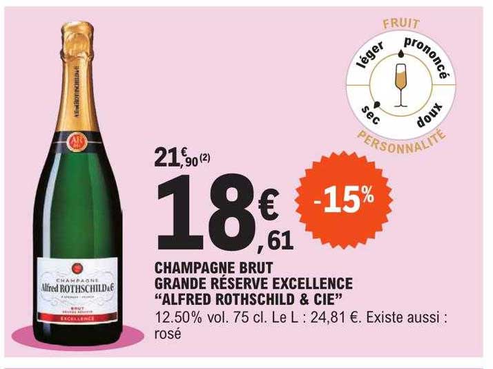 Champagne Brut Grande Réserve Excellence "alfred Rothschild &cie"