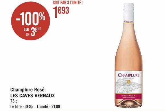 Champlure Rosé Les Caves Vernaux