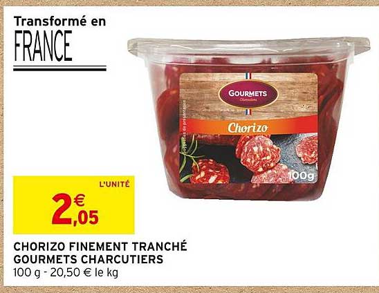 chorizo finement tranché gourmets charcutiers