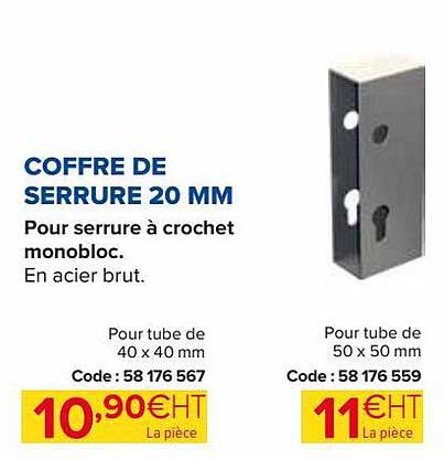 coffre de serrure 20 mm