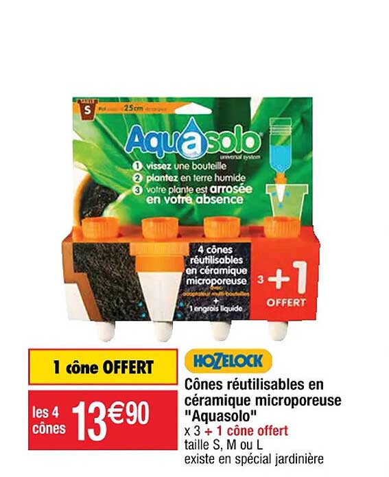 Cônes Réutilisables En Céramique Microporeuse "aquasolo" Hozelock
