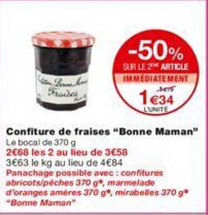 confiture de fraises "bonne maman"