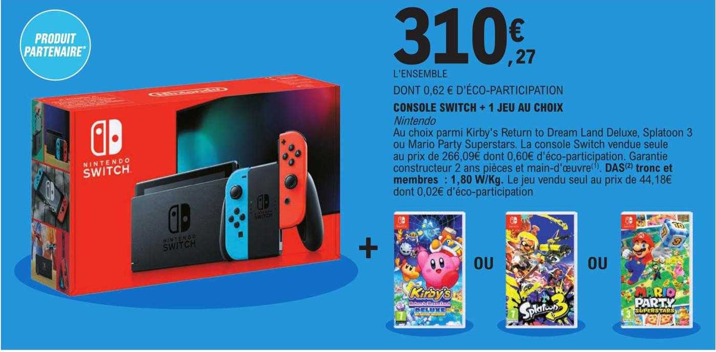 Console Switch + 1 Jeu Au Choix