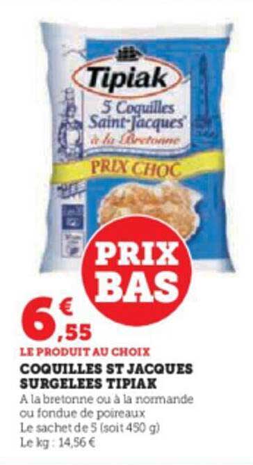 coquilles st jacques surgelées tipiak