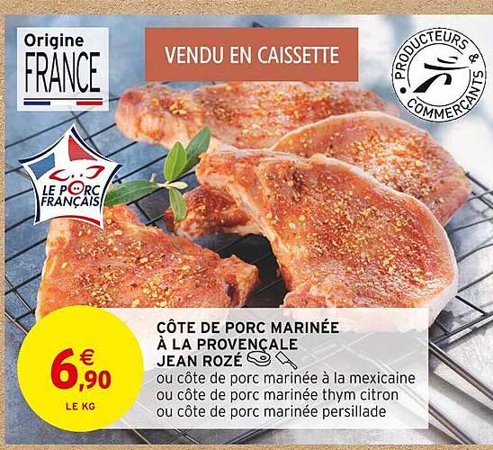 côte de porc marinée à la provençale jean rozé