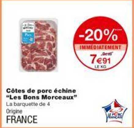 côtes de porc échine "les bons morceaux"