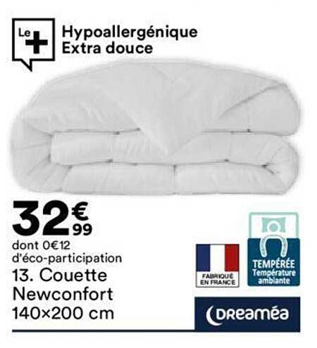 couette newconfort 140x200 cm dreaméa
