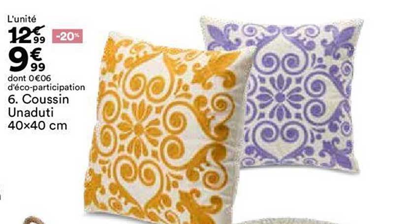 coussin unaduti 40x40cm