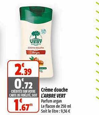 crème douche l'arbre vert