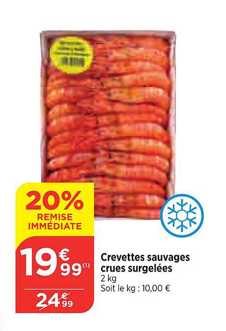 Crevettes Sauvages Crues Surgelées