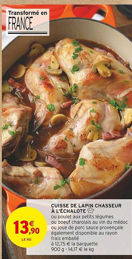 cuisse de lapin chasseur à l'échalote