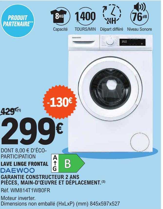 daewoo lave linge frontal