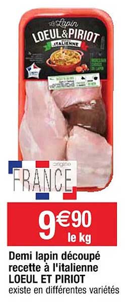 demi lapin découpé recette à l'italienne loeul et piriot