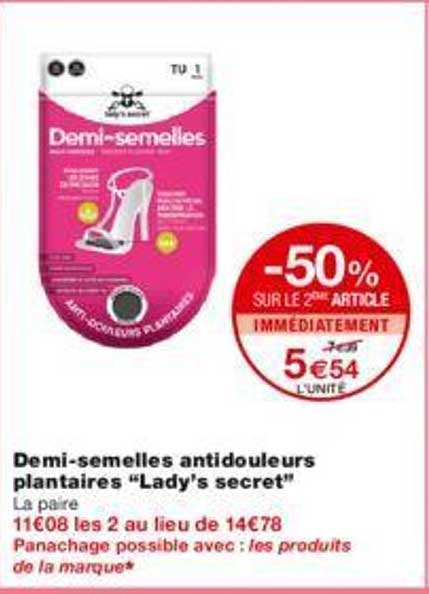 demi-semelles antidouleurs plantaires "lady's secret"